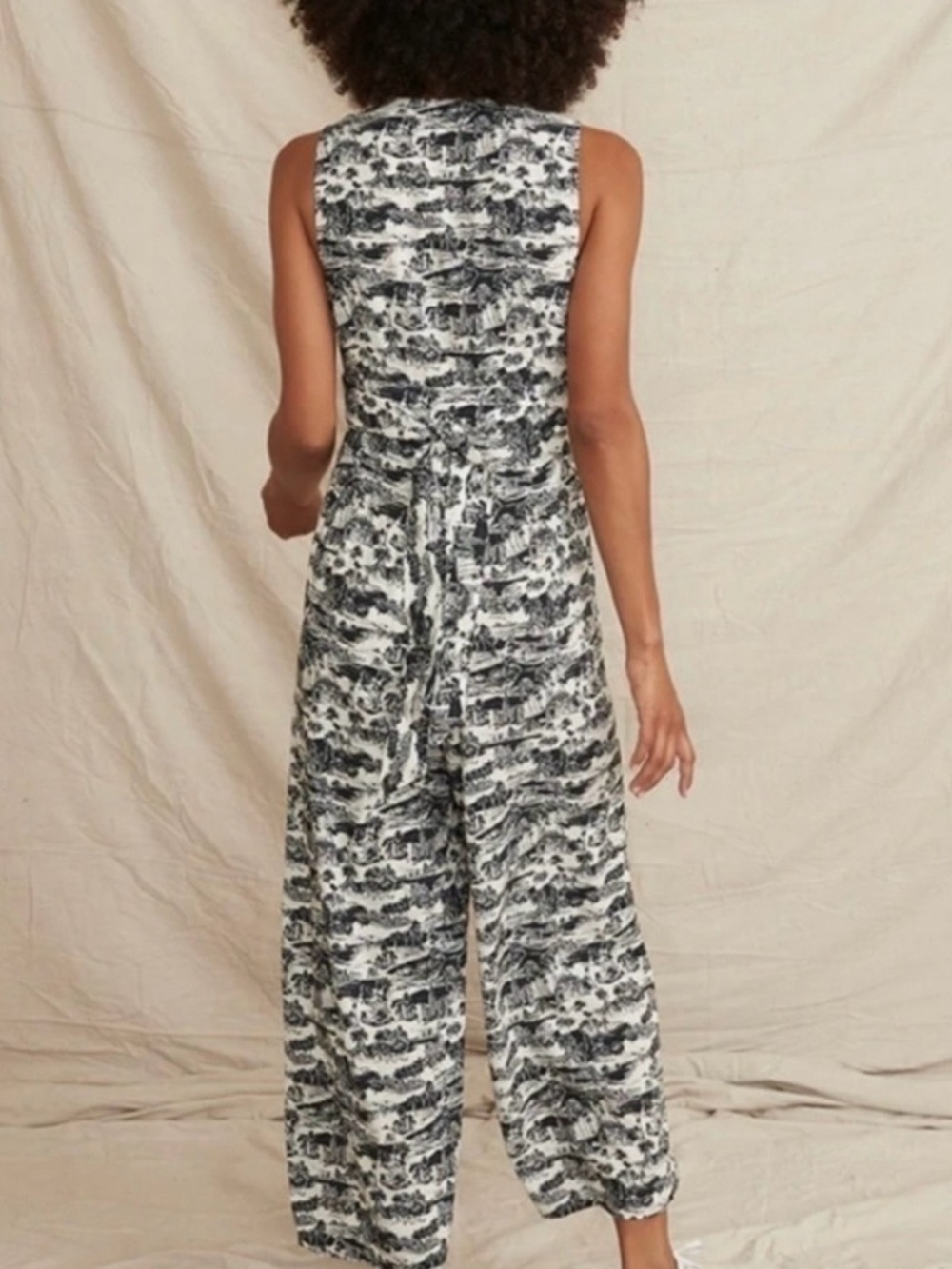 Marine Layer Black and White Tropical Jumpsuit - Picture 2 of 10